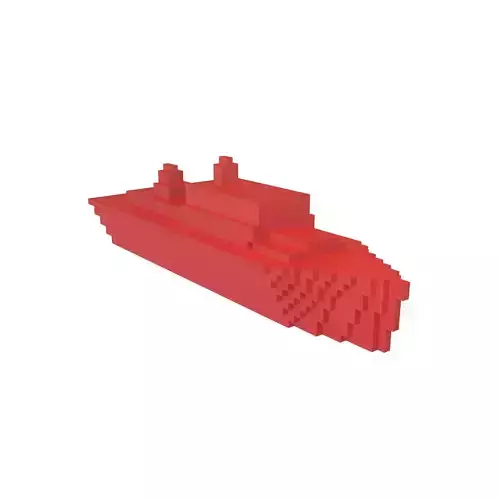 Voxel Style Simple Warship v1 003