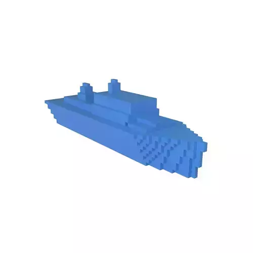 Voxel Style Simple Warship v1 004
