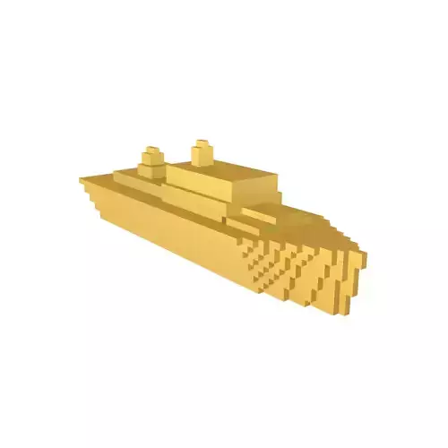 Voxel Style Simple Warship v1 005