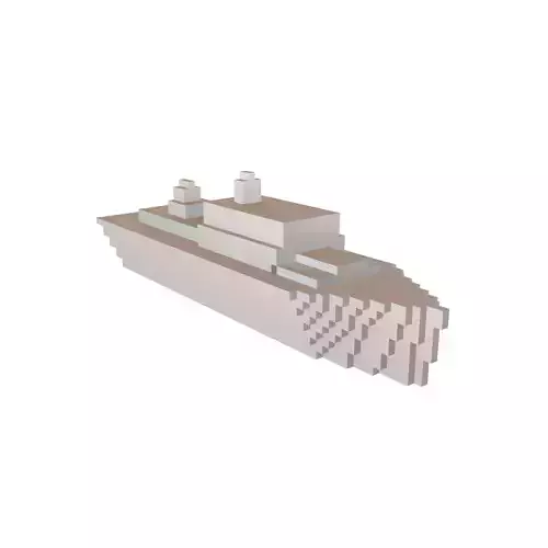 Voxel Style Simple Warship v1 006
