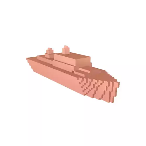Voxel Style Simple Warship v1 007