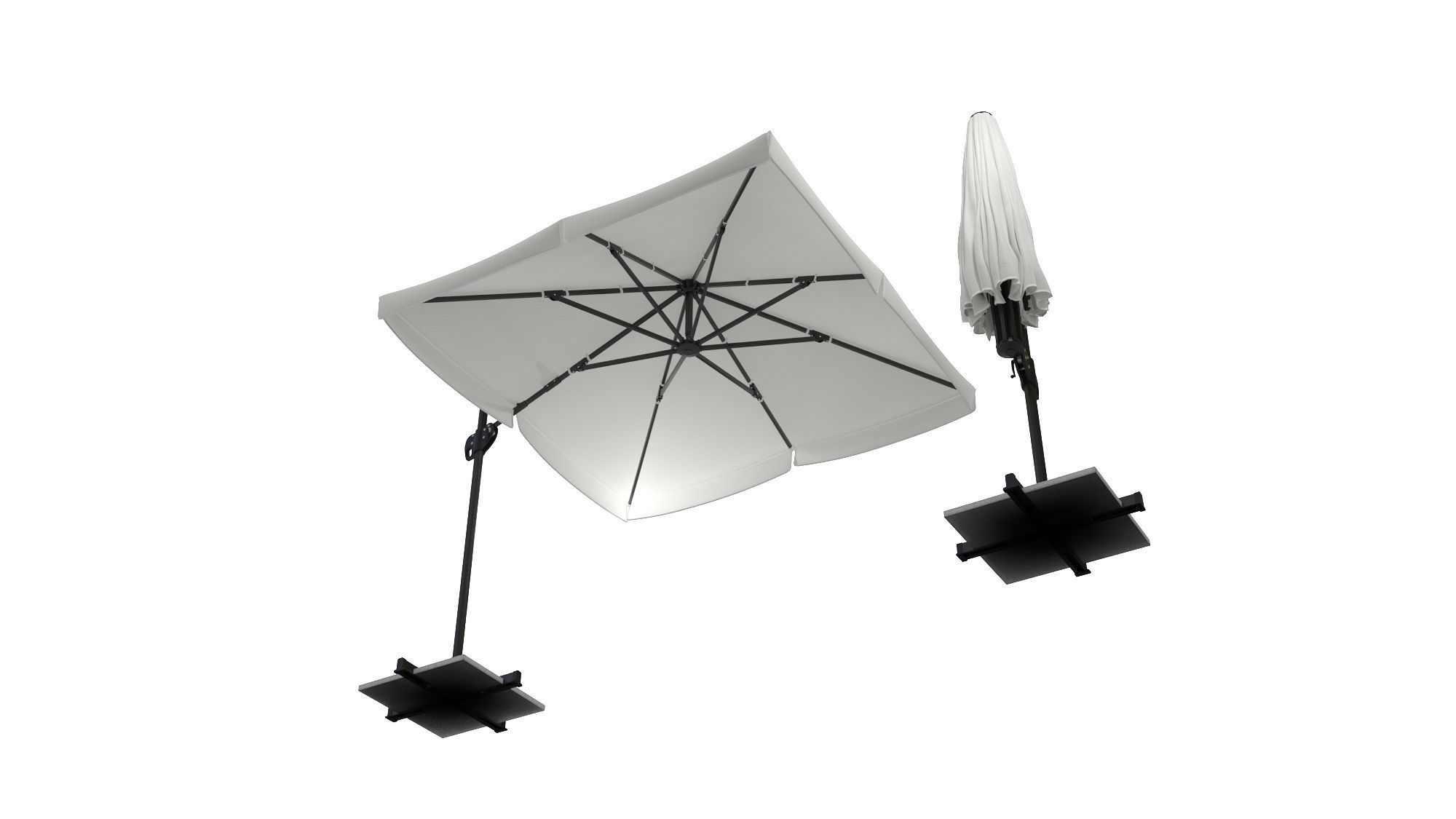 Umbrella Deck Parasol 3D model_3