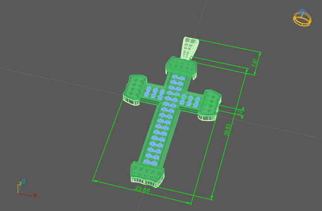 Cross Necklace Classic Diamond Pendant 3Dmodel 3D print model 8 3D print model_2