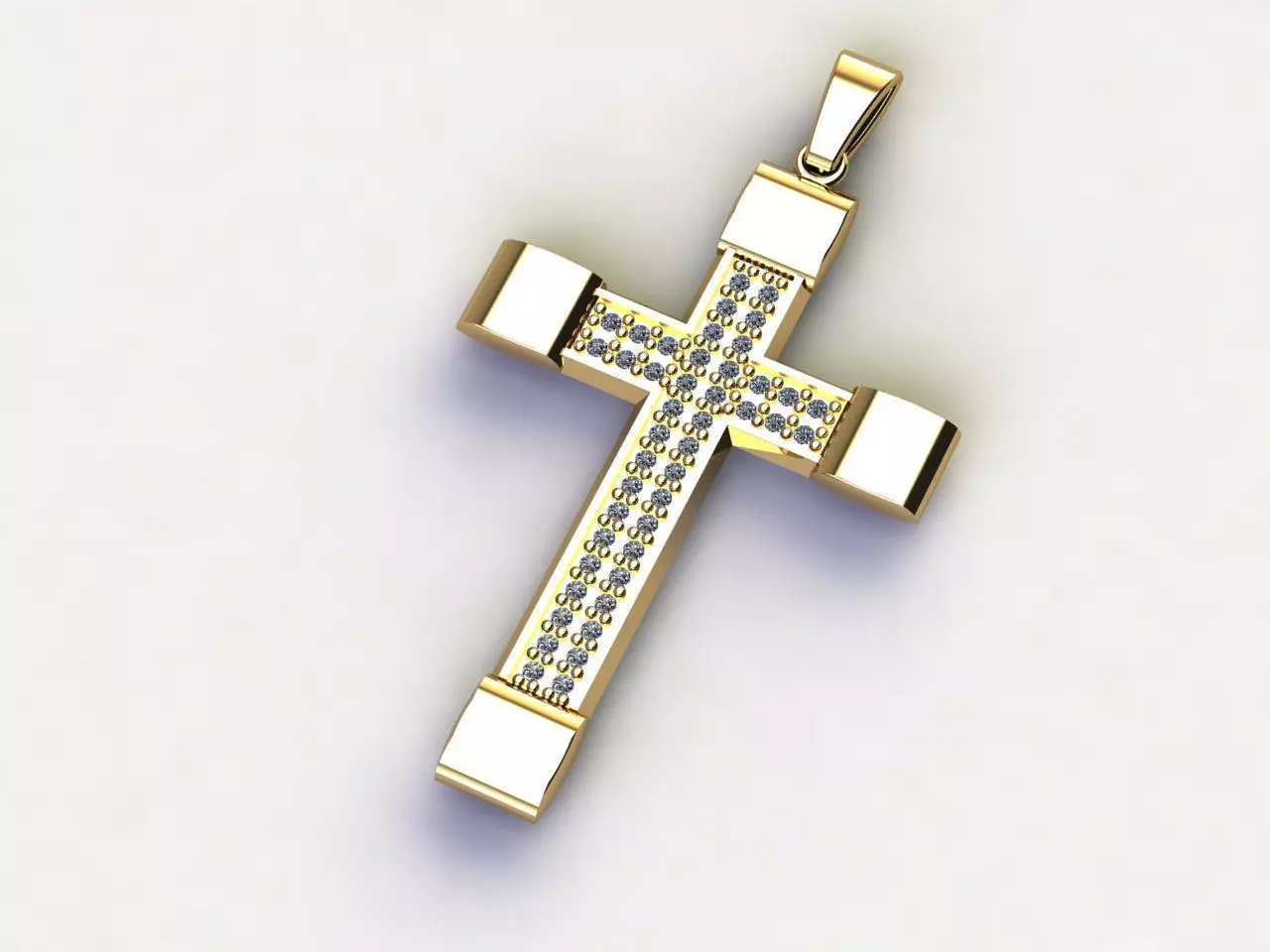 Cross Necklace Classic Diamond Pendant 3Dmodel 3D print model 7 3D print model_0