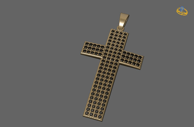 Cross Necklace Classic Diamond Pendant 3Dmodel 3D print model 4 3D print model_1