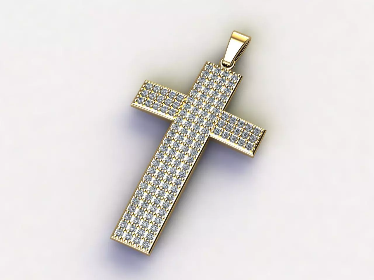 Cross Necklace Classic Diamond Pendant 3Dmodel 3D print model 4 3D print model_0