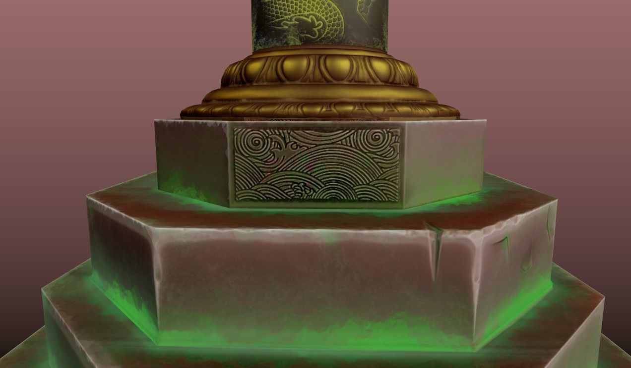 Japanese Lantern gameready stylized Low-poly 3D model_7