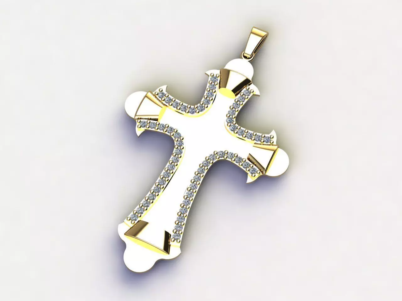 Cross Necklace Classic Diamond Pendant 3Dmodel 3D print model 28 3D print model_0