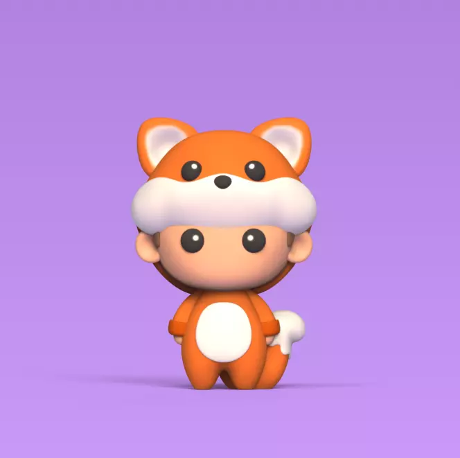 Boy Fox Costume 3D print model_0