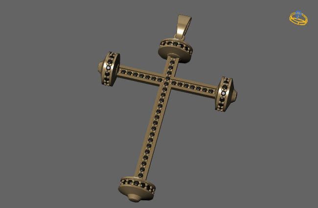 Cross Necklace Classic Diamond Pendant 3Dmodel 3D print model 24 3D print model_1