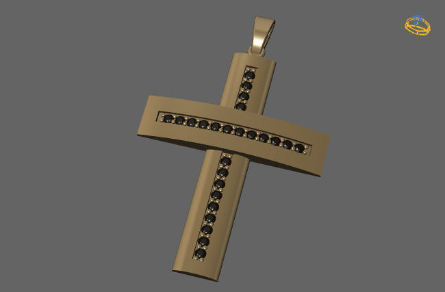 Cross Necklace Classic Diamond Pendant 3Dmodel 3D print model 23 3D print model_1