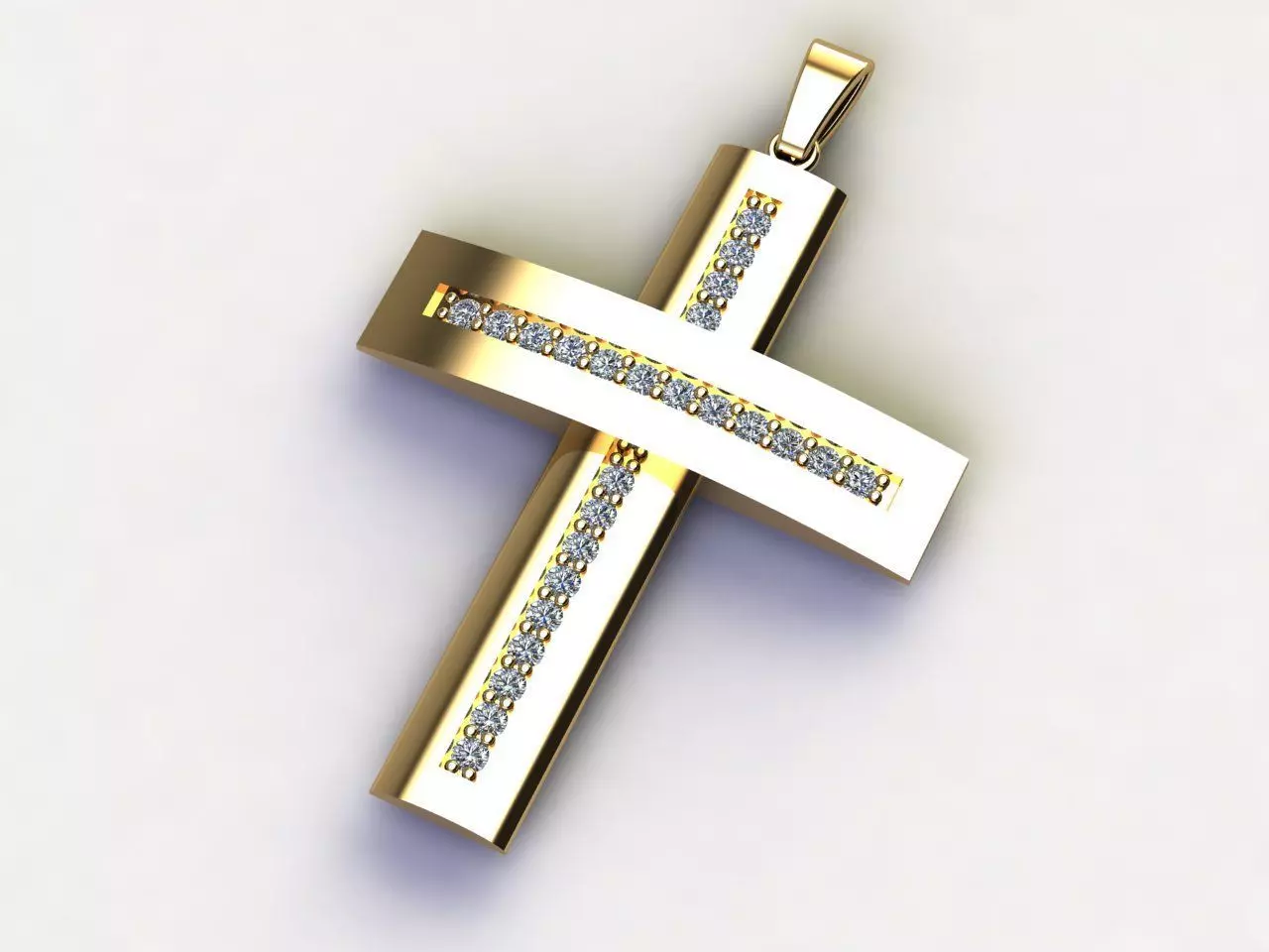 Cross Necklace Classic Diamond Pendant 3Dmodel 3D print model 23 3D print model_0