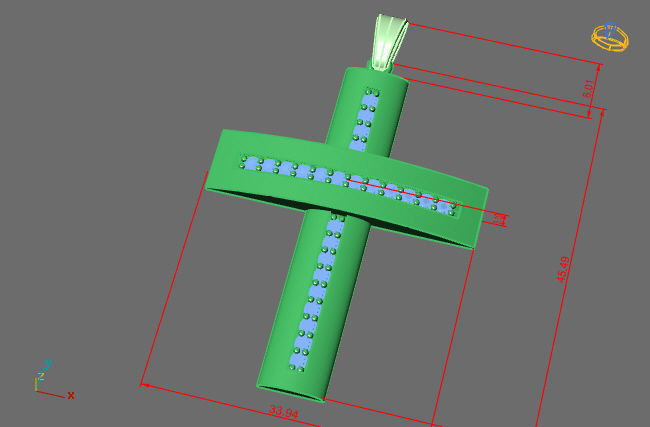 Cross Necklace Classic Diamond Pendant 3Dmodel 3D print model 23 3D print model_2