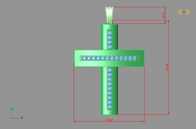 Cross Necklace Classic Diamond Pendant 3Dmodel 3D print model 23 3D print model_3