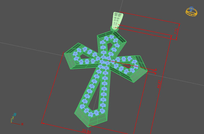 Cross Necklace Classic Diamond Pendant 3Dmodel 3D print model 20 3D print model_2