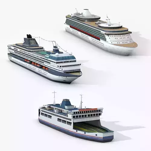 Passengers Cruise Liners 3D Models Watercraft Collections Low-poly 3D model