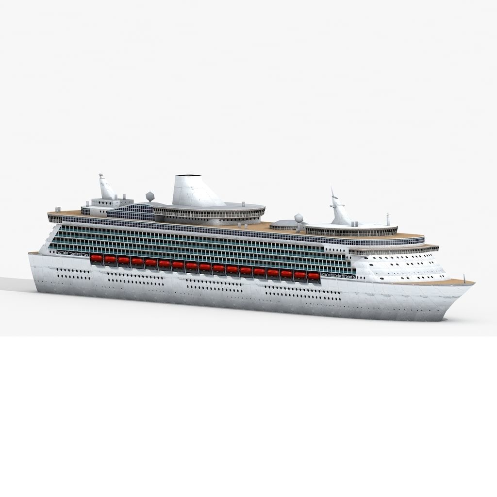 Two Lowpolygonal 3D Models of Cruise Liner Ships Low-poly 3D model_6