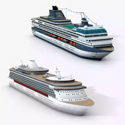 Two Lowpolygonal 3D Models of Cruise Liner Ships