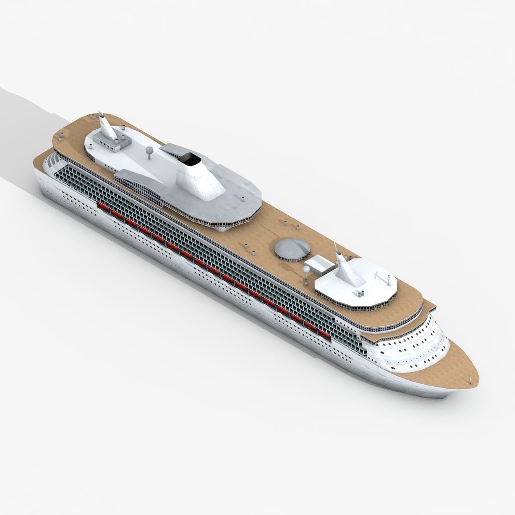 Two Lowpolygonal 3D Models of Cruise Liner Ships Low-poly 3D model_1