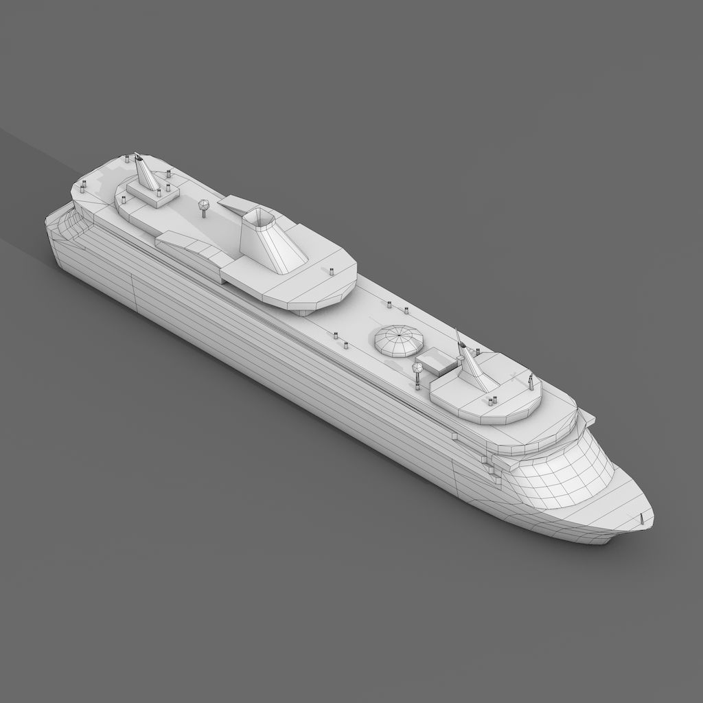 Two Lowpolygonal 3D Models of Cruise Liner Ships Low-poly 3D model_2