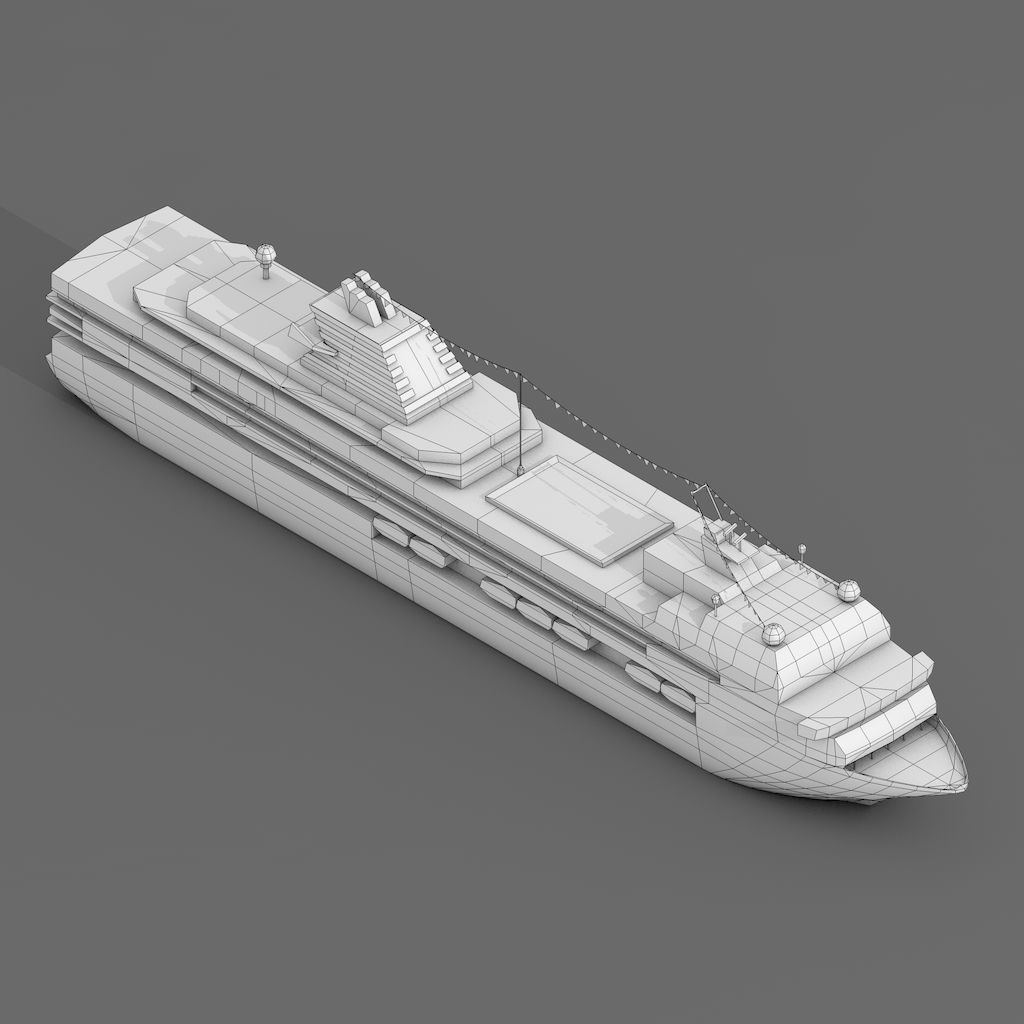 Two Lowpolygonal 3D Models of Cruise Liner Ships Low-poly 3D model_4