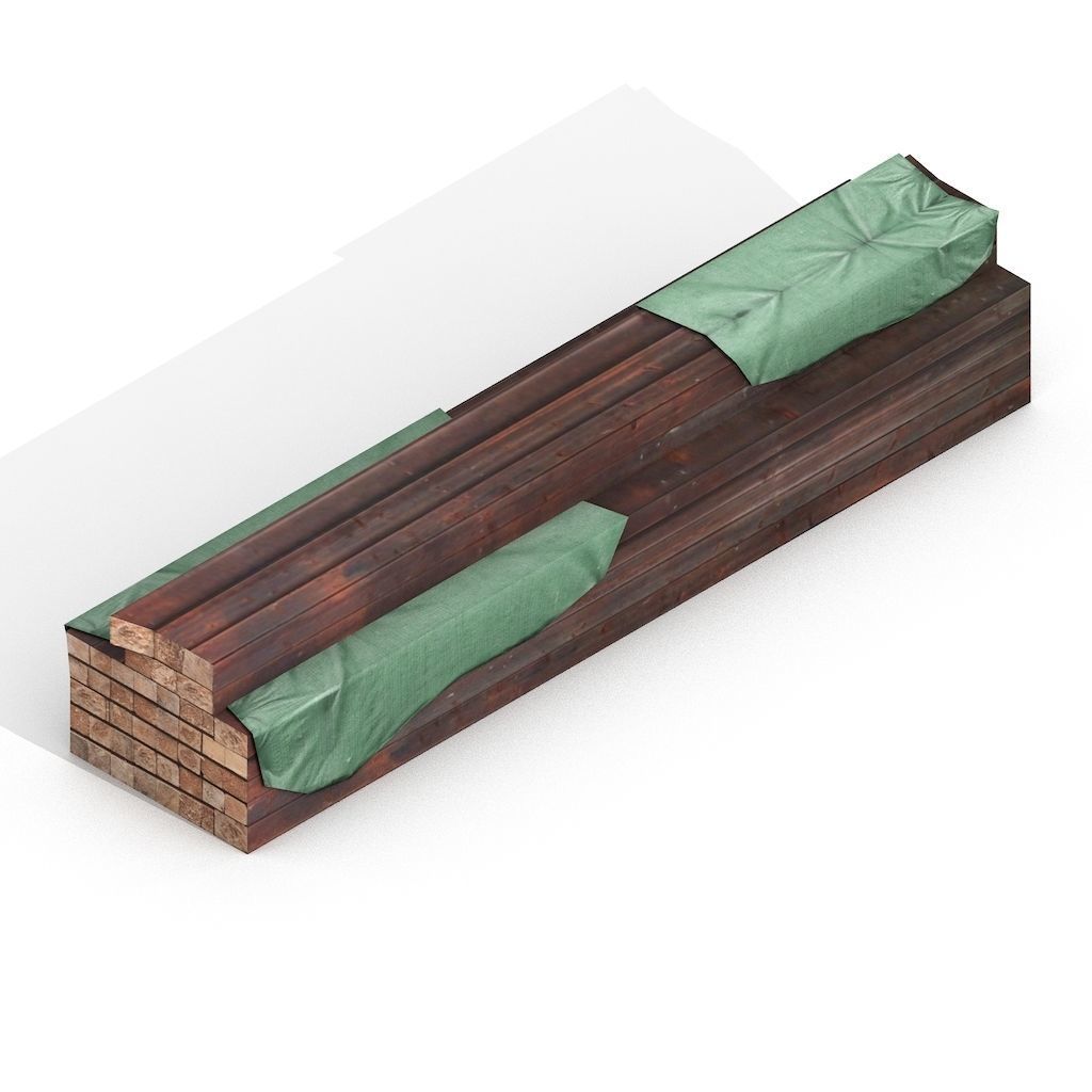 Construction Assets Collection of Building Materials Low-poly 3D model_36