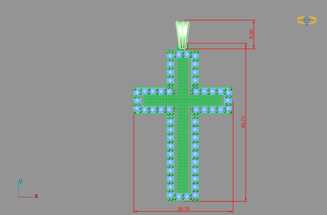 Cross Necklace Classic Diamond Pendant 3Dmodel 3D print model 18 3D print model_3