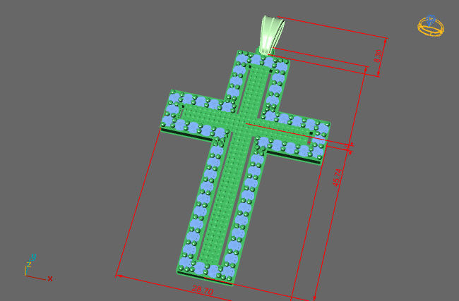 Cross Necklace Classic Diamond Pendant 3Dmodel 3D print model 18 3D print model_2
