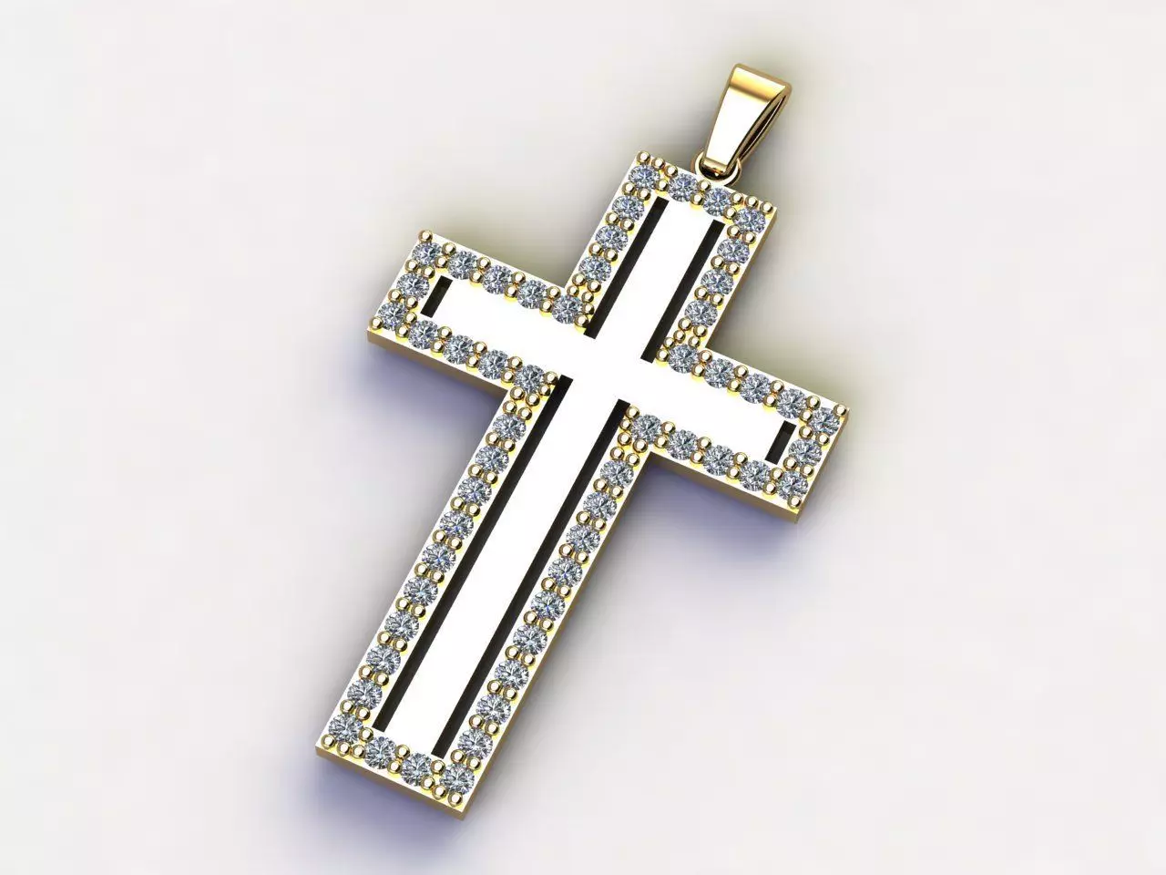 Cross Necklace Classic Diamond Pendant 3Dmodel 3D print model 17 3D print model_0