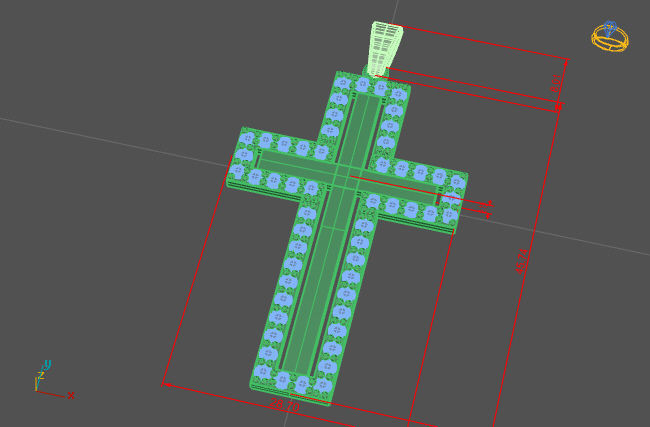 Cross Necklace Classic Diamond Pendant 3Dmodel 3D print model 17 3D print model_2