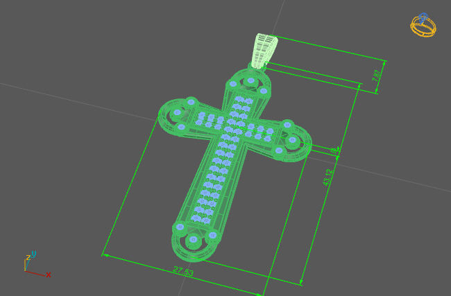 Cross Necklace Classic Diamond Pendant 3Dmodel 3D print model 10 3D print model_2