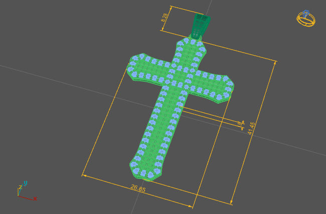 Cross Necklace Classic Diamond Pendant 3Dmodel 3D print model 1 3D print model_2