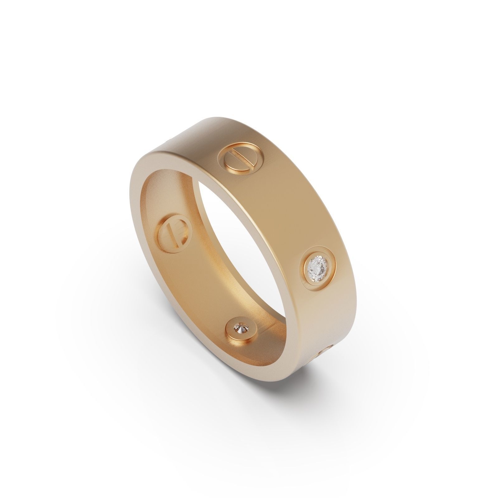 Classic ring diamond 3D print model_2