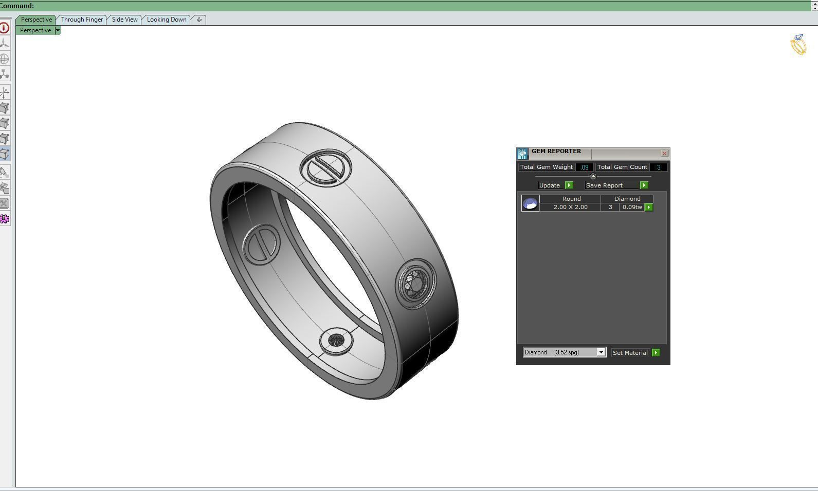 Classic ring diamond 3D print model_9
