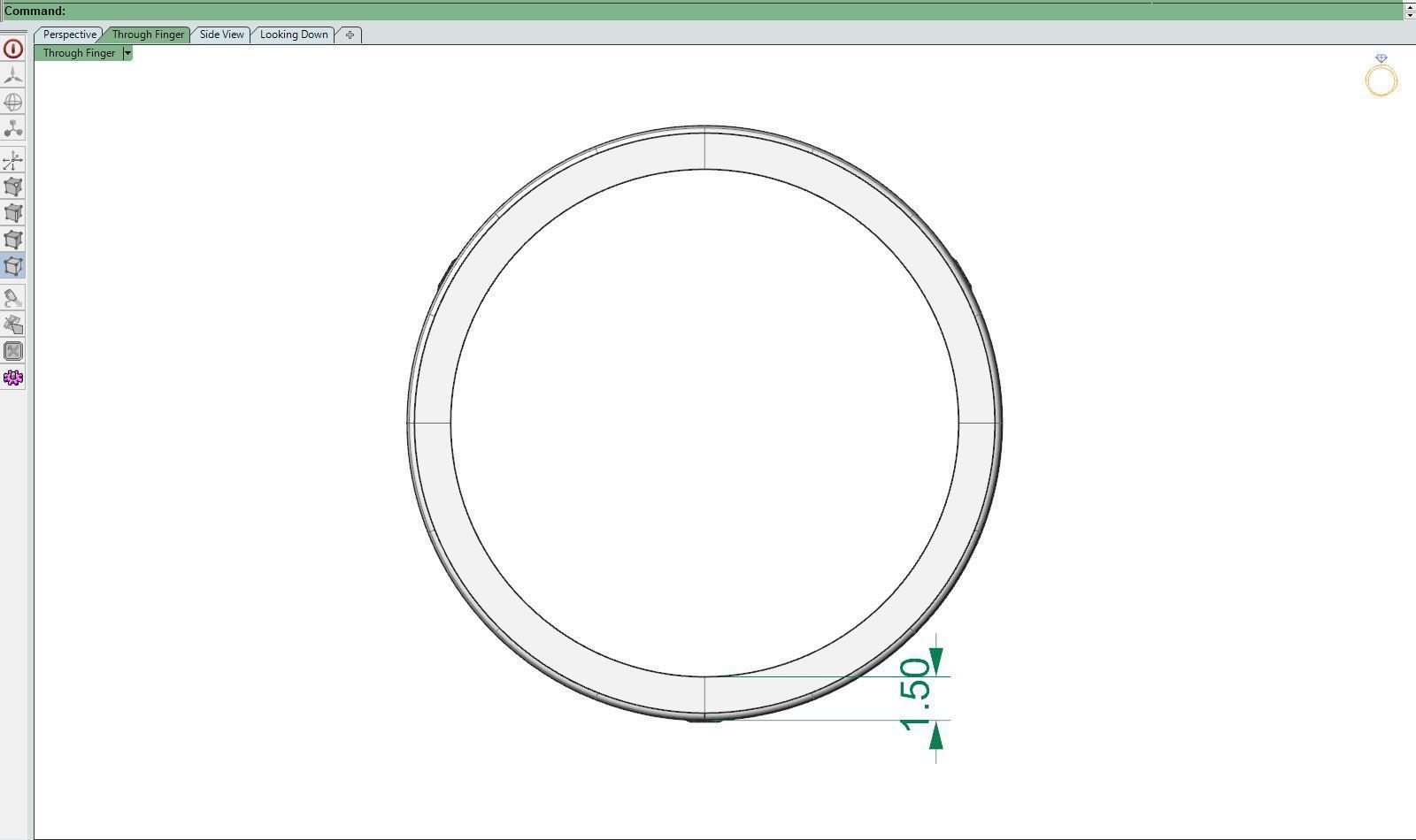 Classic ring diamond 3D print model_6