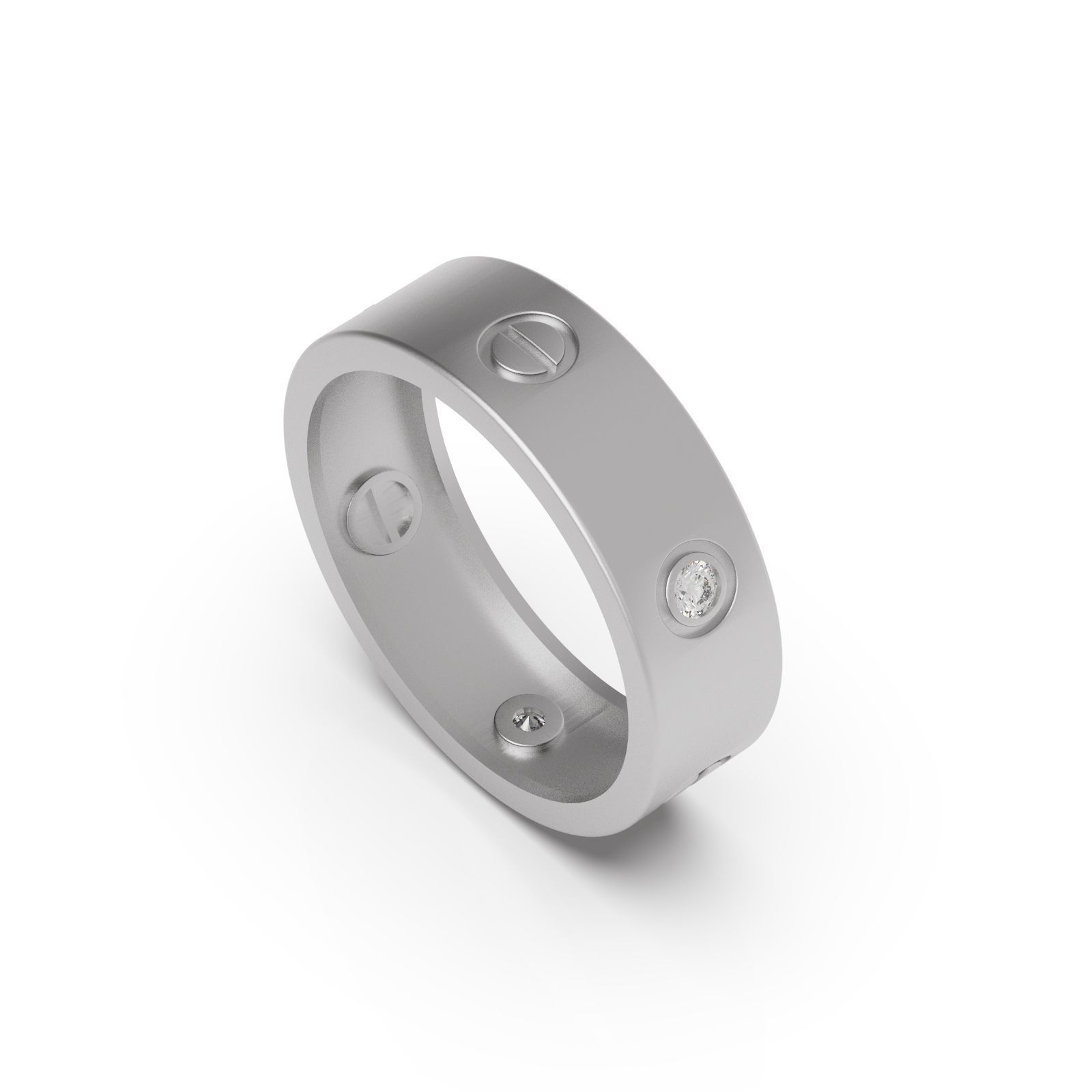 Classic ring diamond 3D print model_4