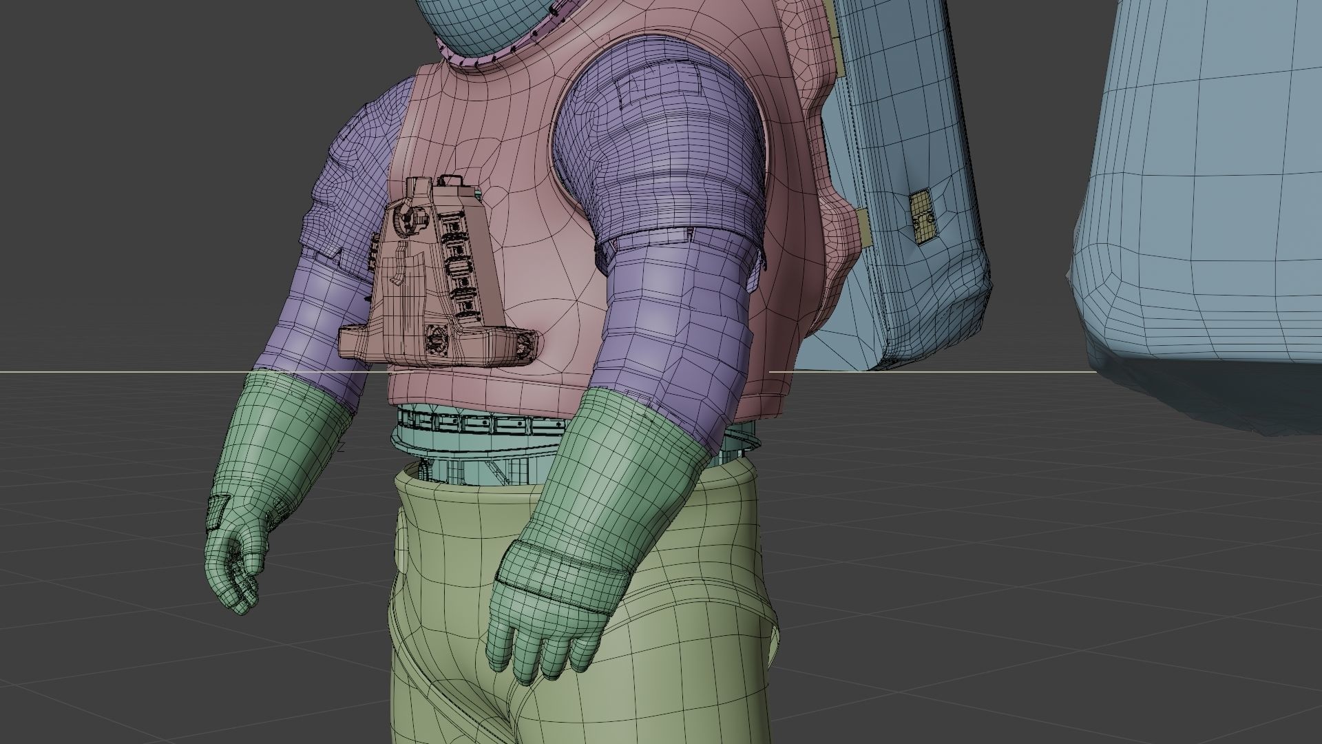 Next Gen XEMU Artemis Spacesuit Color Rigged 3D model_21