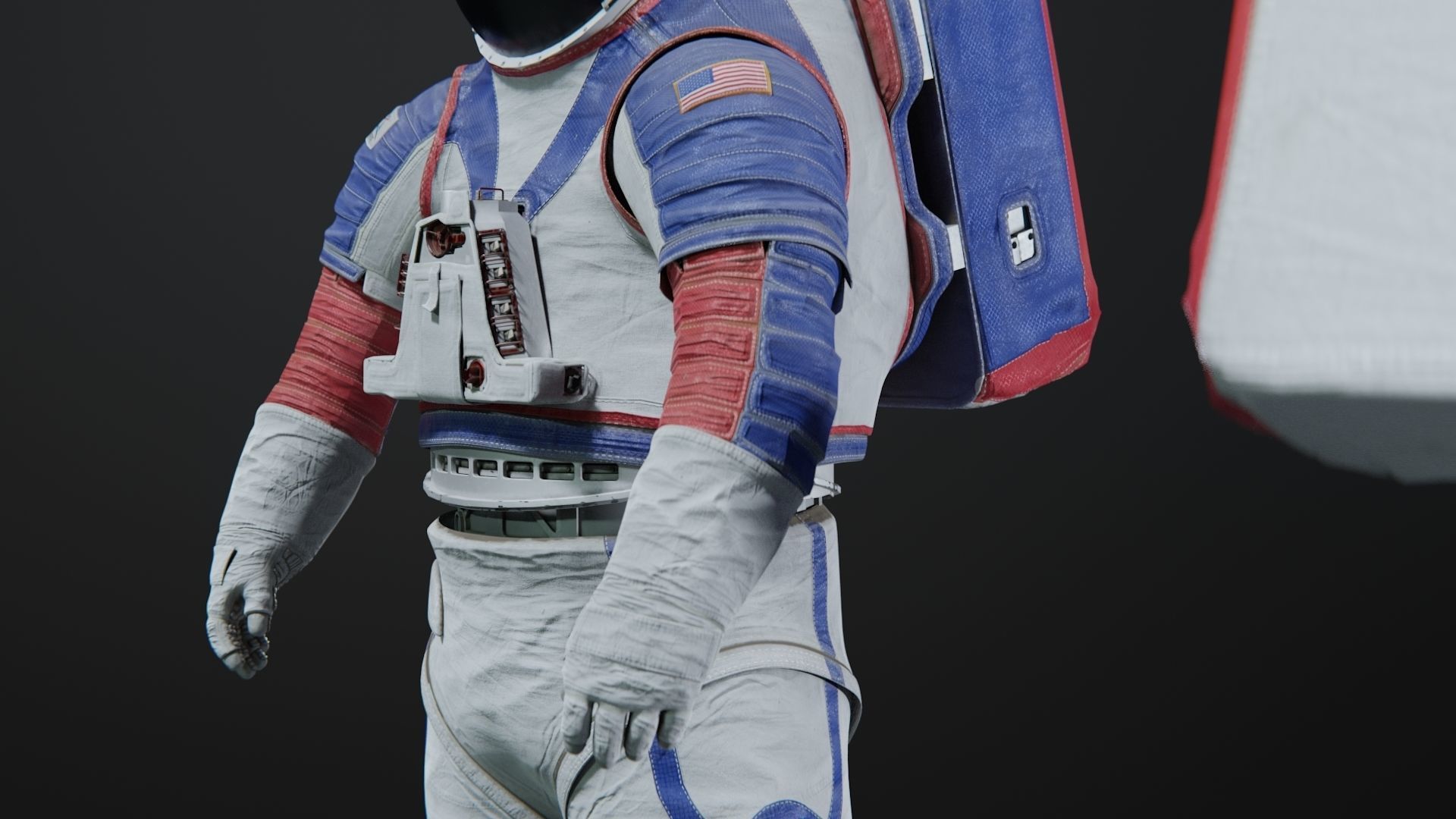 Next Gen XEMU Artemis Spacesuit Color Rigged 3D model_8