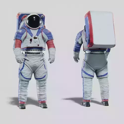 Next Gen XEMU Artemis Spacesuit Color Rigged 3D model