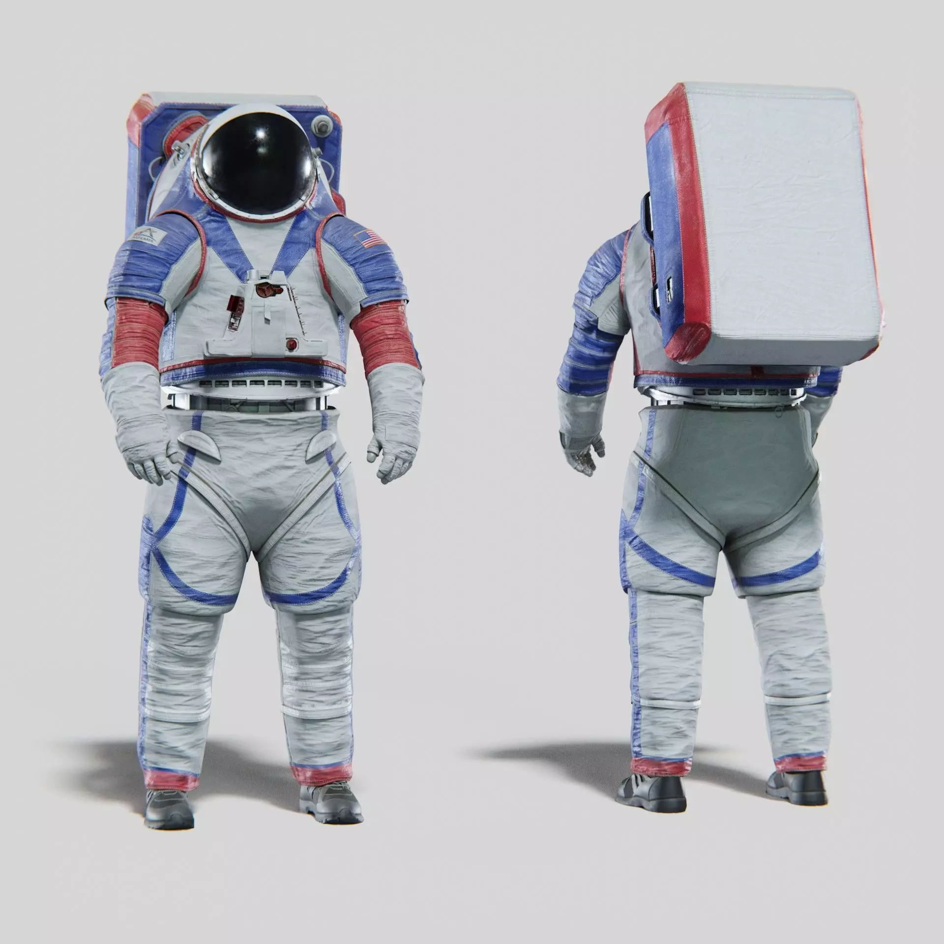 Next Gen XEMU Artemis Spacesuit Color Rigged 3D model_0