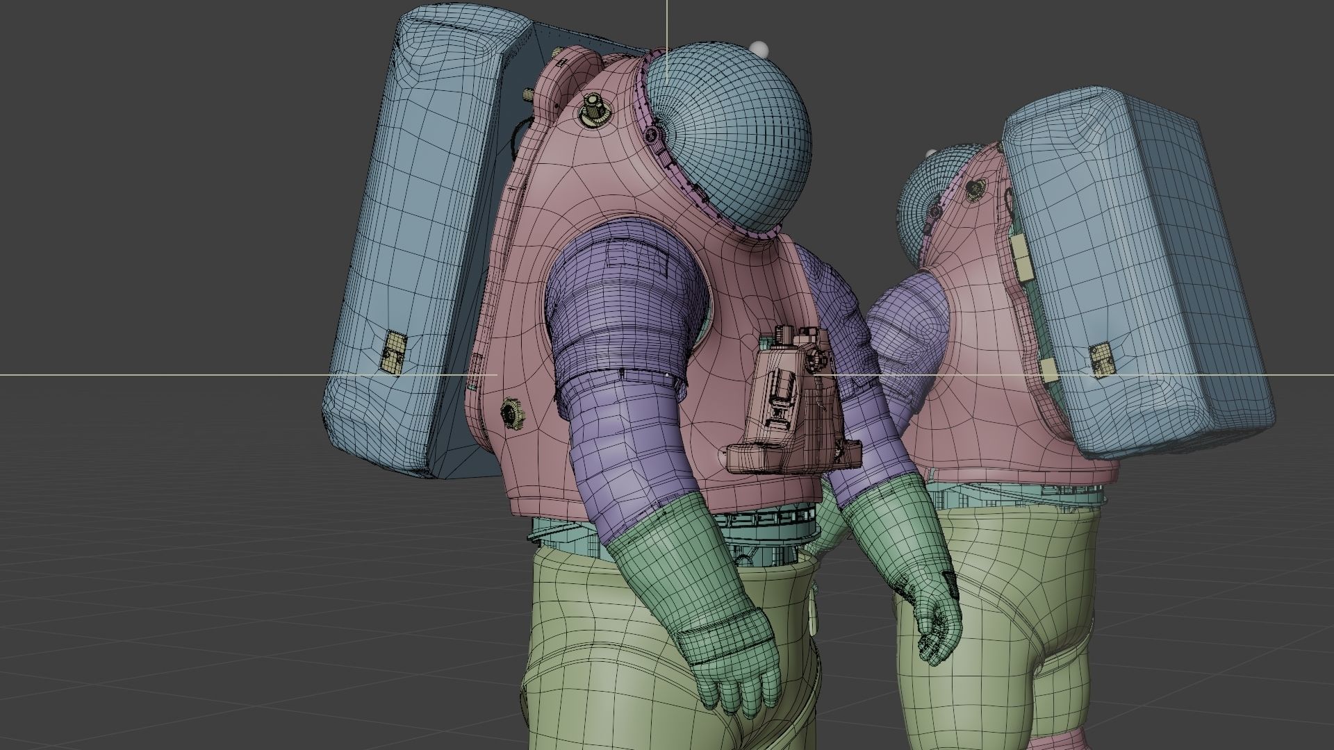 Next Gen XEMU Artemis Spacesuit Color Rigged 3D model_20