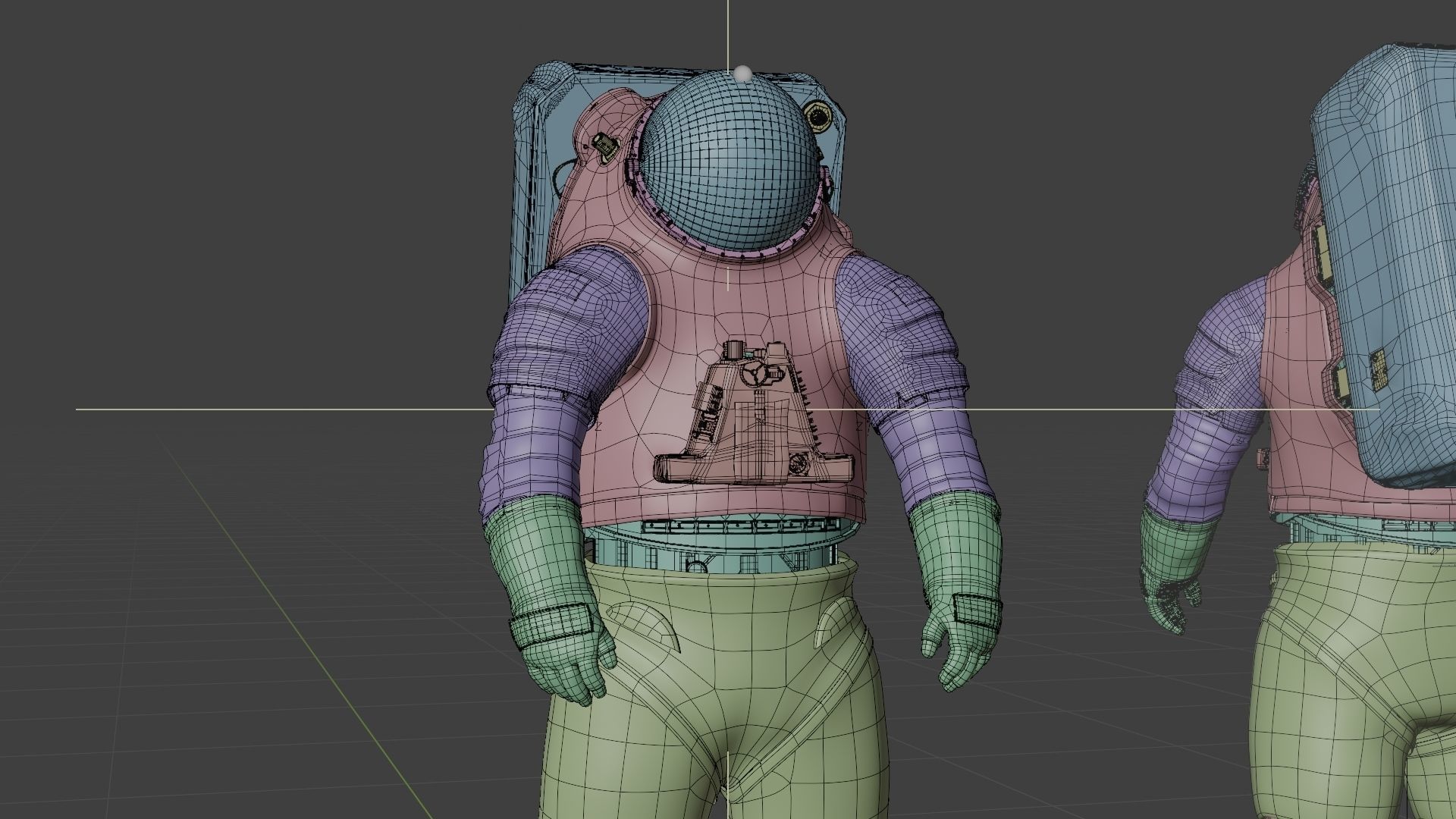 Next Gen XEMU Artemis Spacesuit Color Rigged 3D model_19