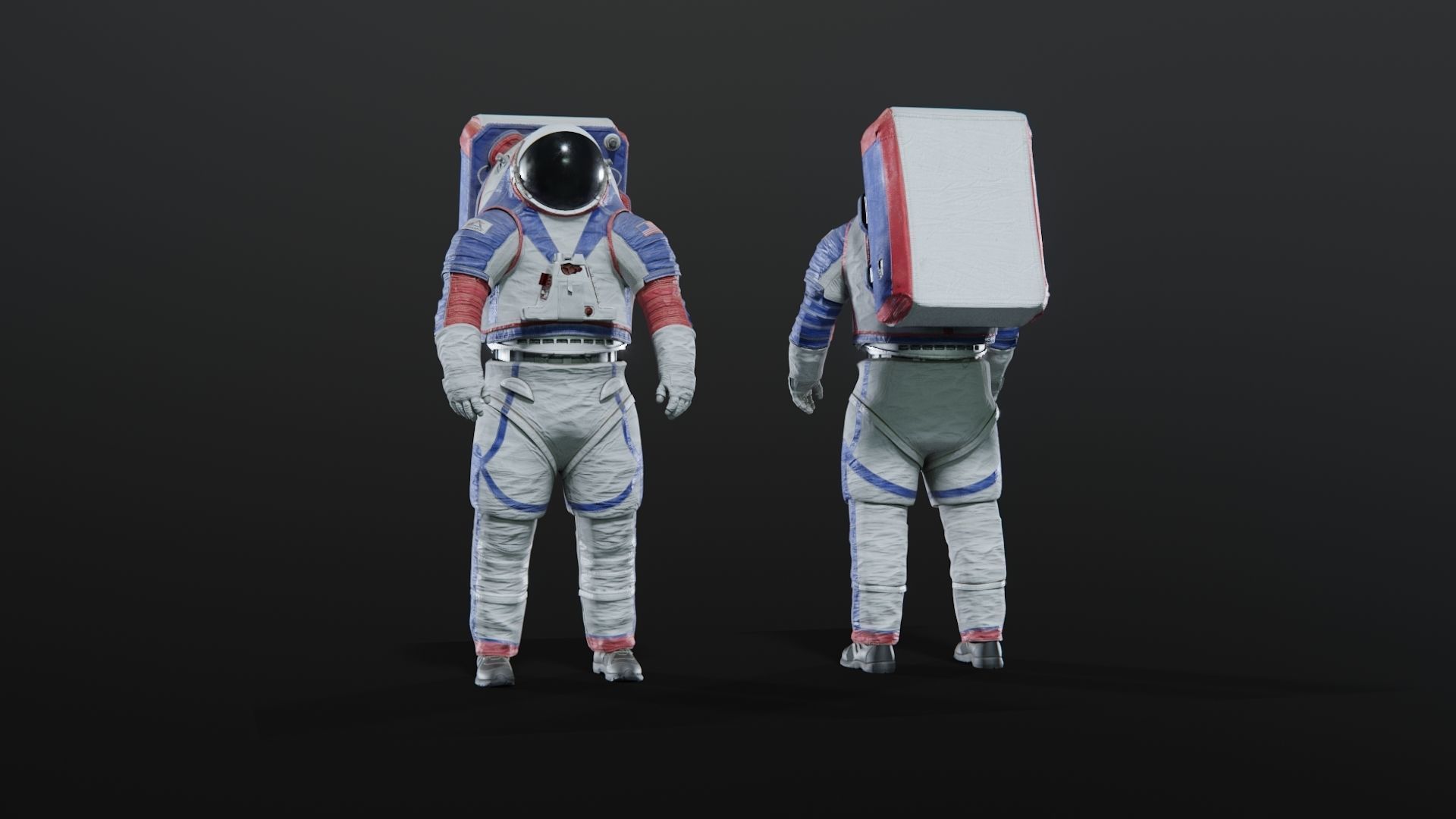 Next Gen XEMU Artemis Spacesuit Color Rigged 3D model_4