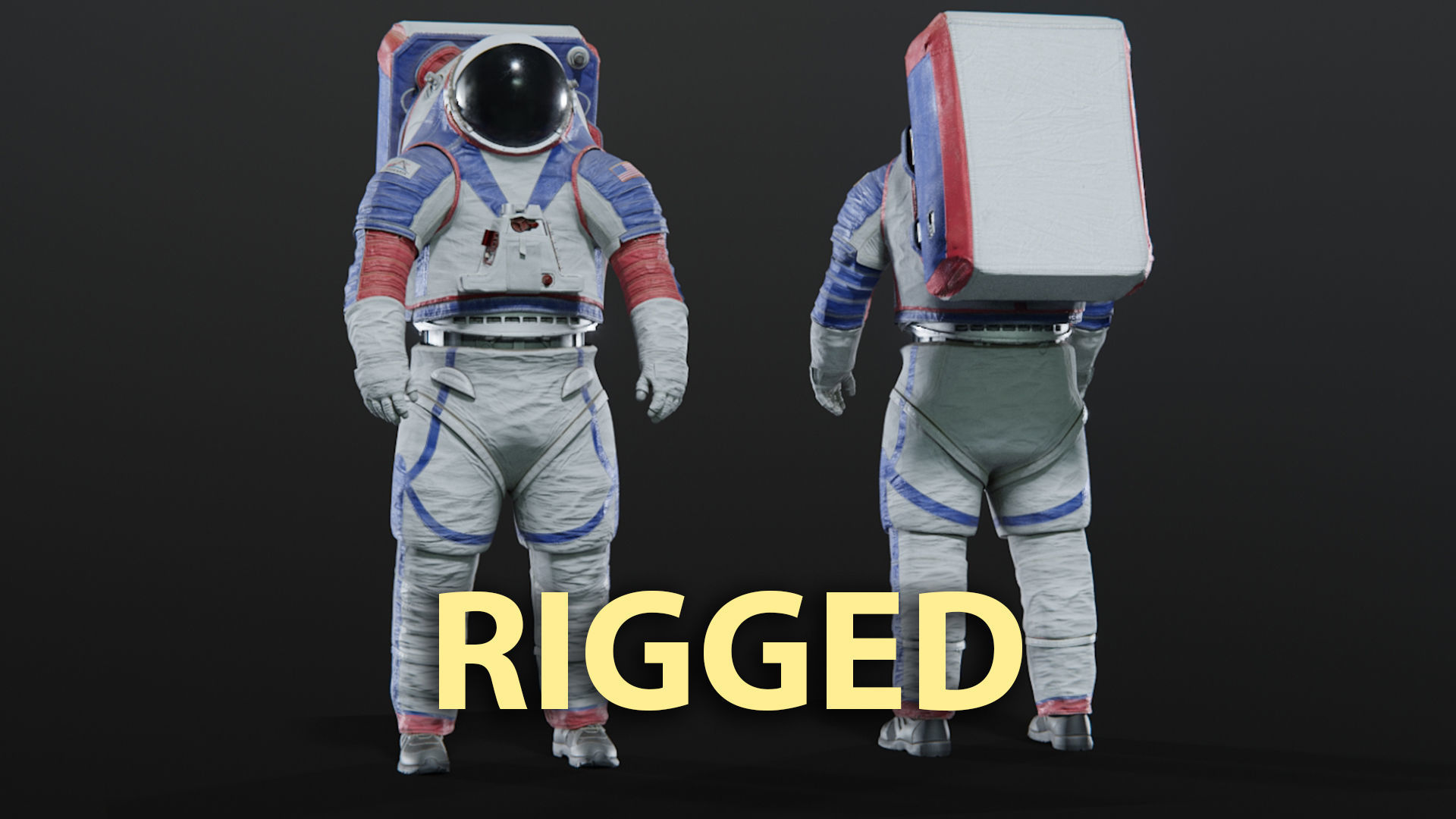 Next Gen XEMU Artemis Spacesuit Color Rigged 3D model_3