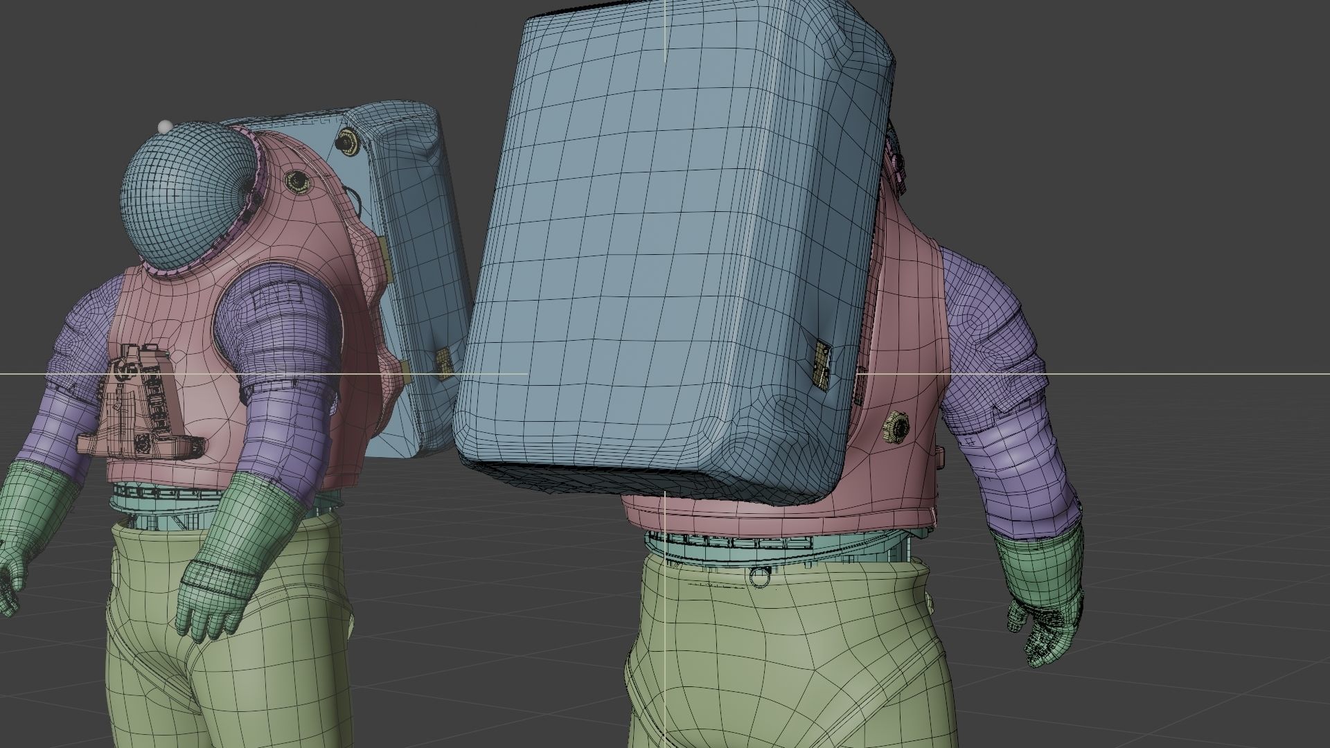 Next Gen XEMU Artemis Spacesuit Color Rigged 3D model_22