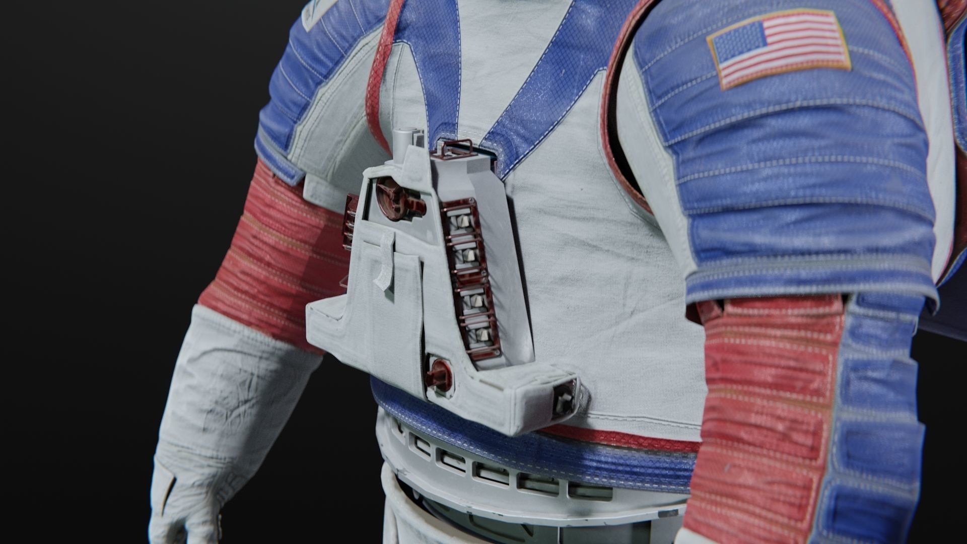 Next Gen XEMU Artemis Spacesuit Color Rigged 3D model_15
