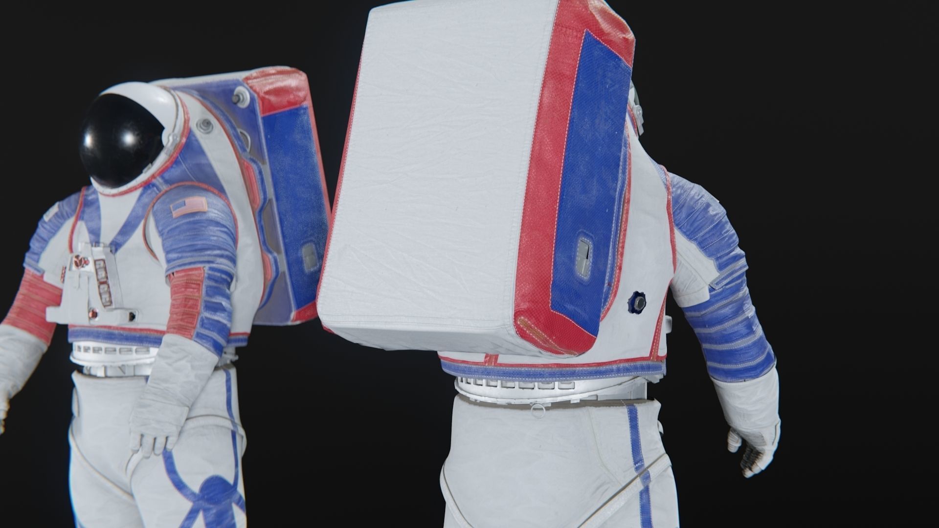 Next Gen XEMU Artemis Spacesuit Color Rigged 3D model_9