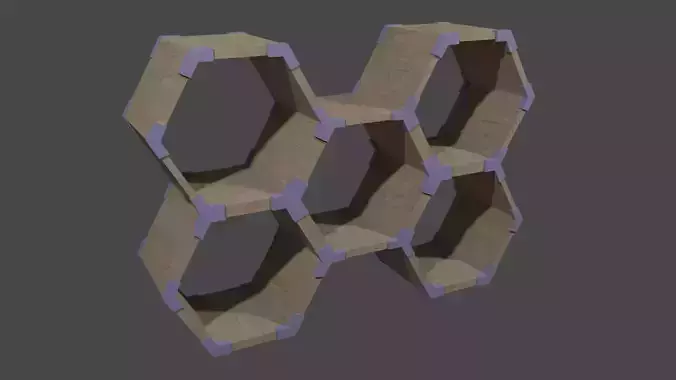 Hexagon wall shelf