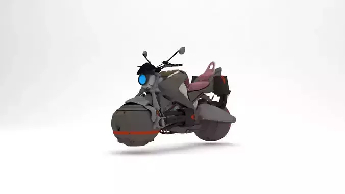 SciFi hover-bike motorcycle - simple stylized textured Free 3D model