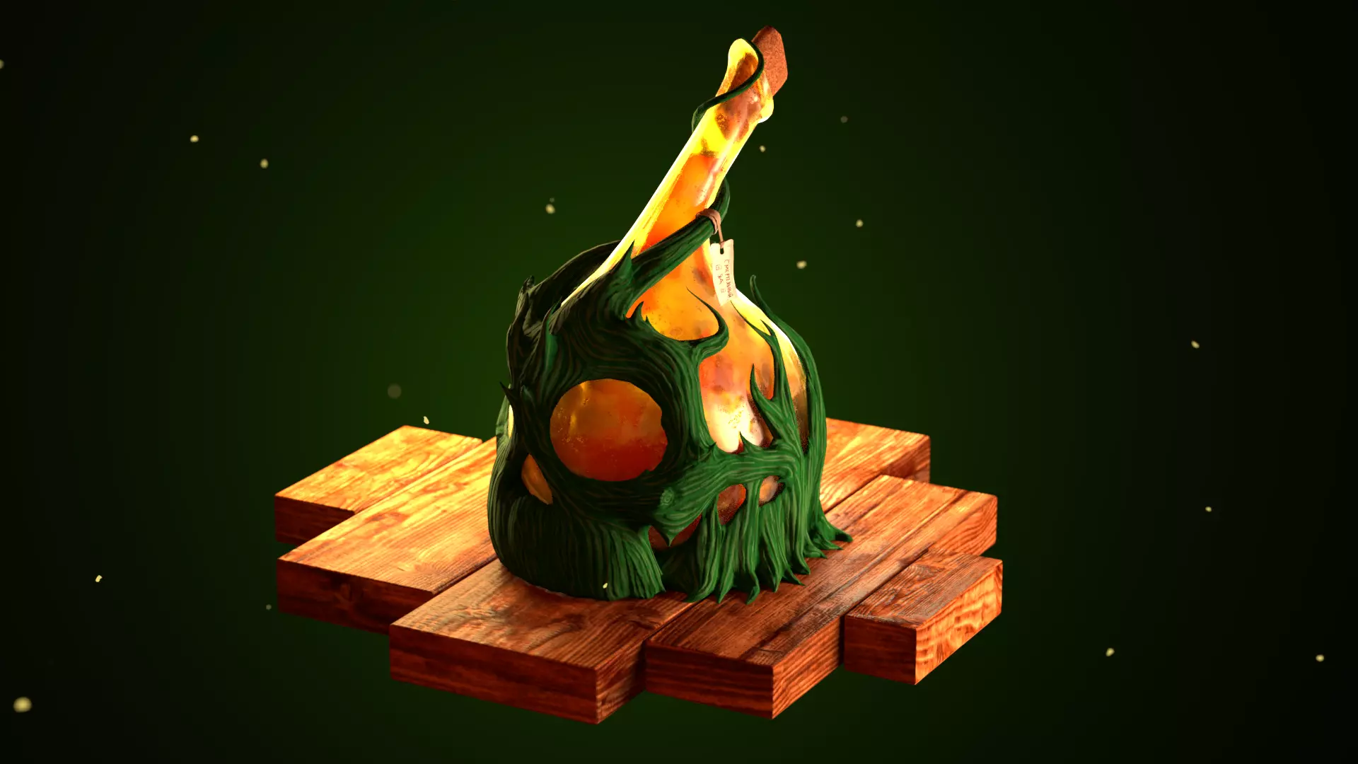 Magic Skull Death Potion Low-poly 3D model_0